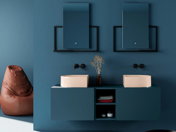 PICTURE - Wall-mounted double vanity unit by Scarabeo Ceramiche - view 2